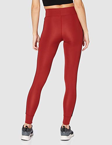 Marca Amazon - AURIQUE Leggings de Deporte con Banda Lateral Mujer, Rojo (Red Dhalia), 42, Label:L