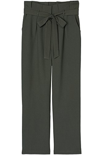 Marca Amazon - find. Check Paperbag Waist, Pantalón de Cuadros con Cintura de Fuelle Mujer, Verde (Khaki), 36, Label: XS