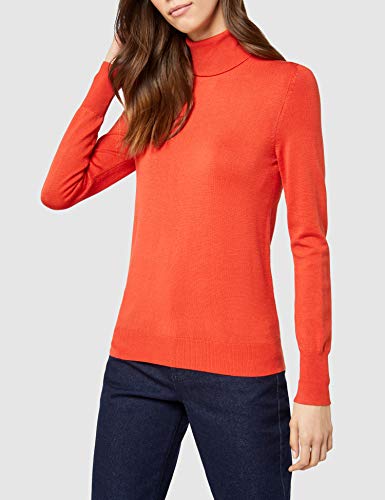 Marca Amazon - find. Jersey con Cuello Cisne Mujer, Rojo (Red), 40, Label: M