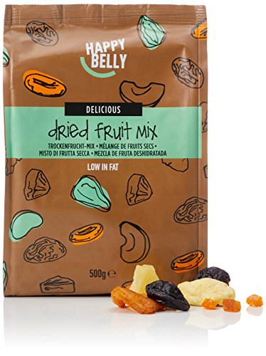 Marca Amazon - Happy Belly Mezcla de frutas deshidratada, 500 g