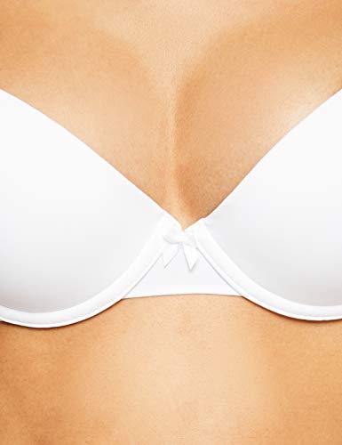 Marca Amazon - IRIS & LILLY BLIC004 sujetadores push up, Blanco (White), 90A (Talla del fabricante: 34A)