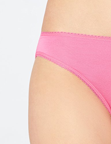 Marca Amazon - Iris & Lilly Braguita Mujer, Pack de 5, Multicolor (Azelea Pink / Navy Sky / Melange), XS, Label: XS