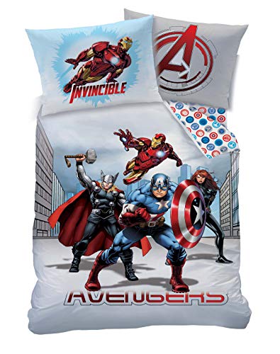 Marvel Juego de Funda de edredón de polialgodón, Multicolor, Individual