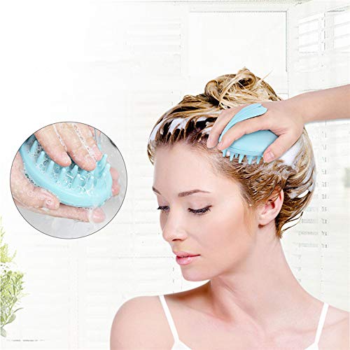 Masajeador de Cuero Cabelludo, DAREN&KIWI Masajeador de Cabeza Vibración Resistente al Agua, Masajeador/Cepillo de Ducha para Cabello, Limpio Profundo y Relajante Muscular (Azul)