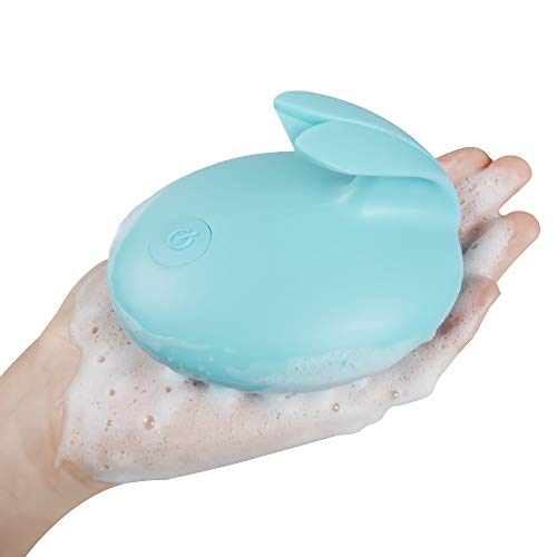 Masajeador de Cuero Cabelludo, DAREN&KIWI Masajeador de Cabeza Vibración Resistente al Agua, Masajeador/Cepillo de Ducha para Cabello, Limpio Profundo y Relajante Muscular (Azul)