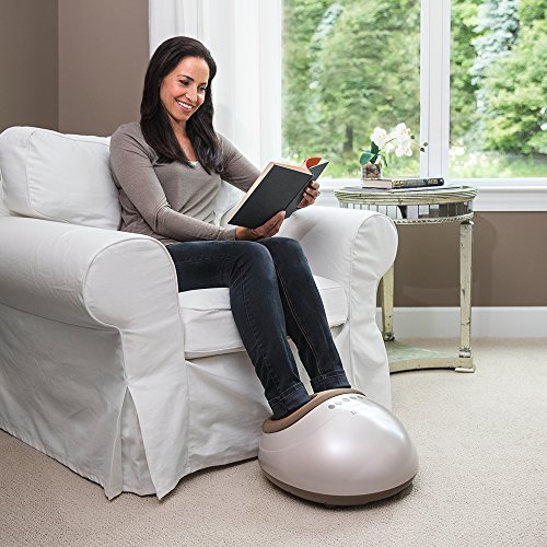 Masajeador de pies HoMedics Shiatsu Air Pro con calor | Compresión de aire, masaje de calentamiento, objetivos nudos y puntos de presión, amasado profundo | Alivia los pies cansados