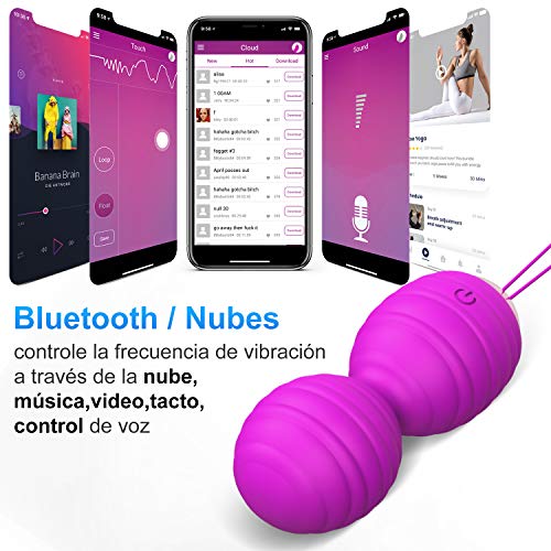 Masajeador Portátil con APP de Control Inalámbrico Ejercitador suelo pélvico Kegel con APP, Masajeador de Control Remoto Bluetooth con App para iOS y Android