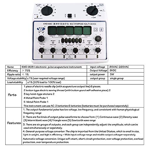 Masajeador Profesional TENS de 6 Canales Estimulador Muscular Equipo de Terapia de Acupuntura Masajeador Corporal Meridiano Máquina de Fisioterapia Electroestimulador Muscular de Relajación Acupuntura