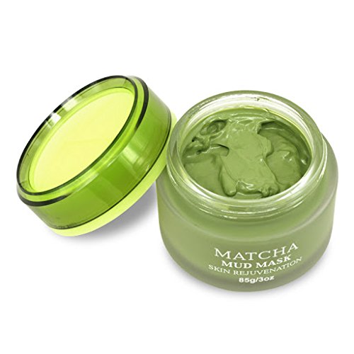 Máscara de té verde Matcha natural de barro para rejuvenecer la piel con efectos antienvejecimiento. Limpiador de la piel para el acné. Crema facial para reducir los poros, líneas finas y arrugas