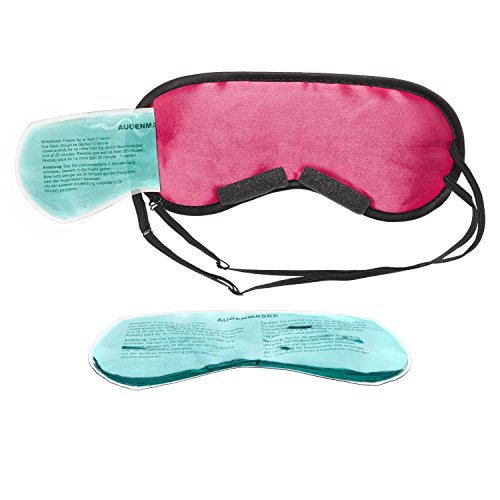 Máscara para dormir con almohada para enfriar los ojos Gafas para dormir con banda de goma ajustable y sensación de seda La almohada para enfriar ayuda con las migrañas (Rojo)