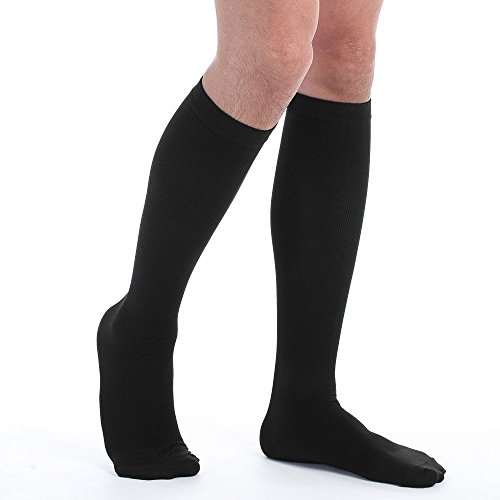 Matchwill 6 Pares Rodilla Alta Calcetines/Medias de Compresión para Hombres y Mujeres - Ejercicio/Correr/Enfermeras/Médico/Embarazo/Maternidad/Viajes/Vuelo/Aumenta la Resistencia/Reduce la Fatiga