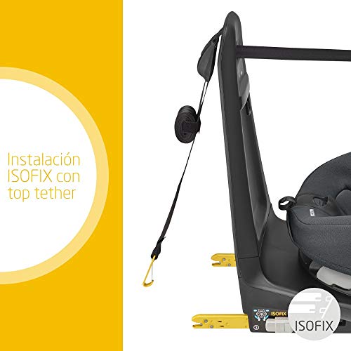 Maxi-Cosi Axissfix Silla de coche giratoria 360° isofix, silla auto reclinable y contramarcha para bebés 4 meses - 4 años, color authentic grey