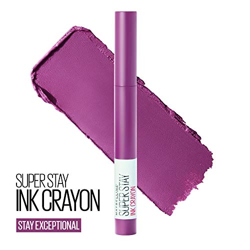 Maybelline New York - SuperStay Ink Crayon, Pintalabios Mate de Larga Duración, Tono 25 Stay Exceptional