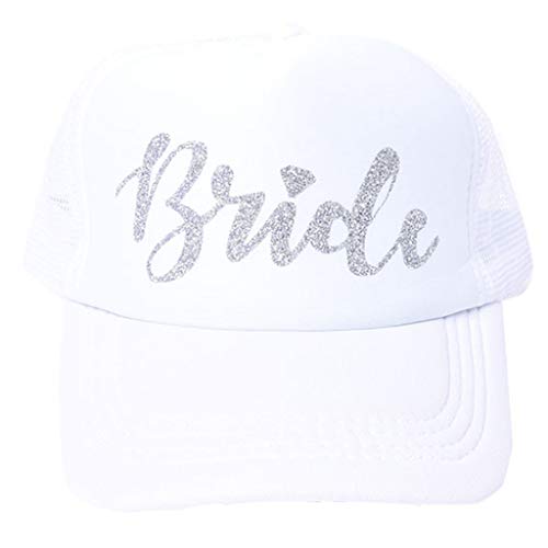 MB-LANHUA Gorra de béisbol Transpirable de Malla de algodón Unisex con Espalda Glitter Bride Squad Letras de la Tribu Anillo de Diamantes Imprimir Snapback Sombrero de Camionero con Pico Tribu de Oro