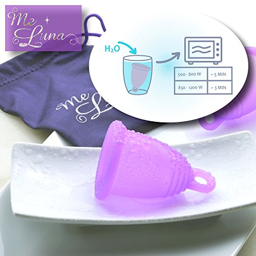 Me Luna Menstrual Taza Classic, Ring, Negro, Tamaño L