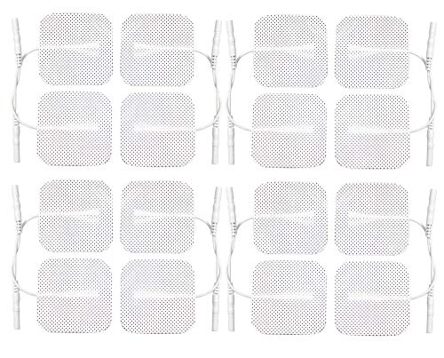 Med-Fit tens pads 16 electrodos 4 packs. El electrodo autoadhesivo extra duradero de la más alta calidad 5cm x 5cm 2 x 2 Med-Fit Electrodes utiliza un gel patentado para una larga vida útil.