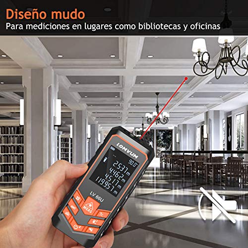 Medidor Laser de Distancia,LOMVUM 50M Profesional Metro Laser,Telemetro Laser con Precisión 1mm,Niveles de Electronico