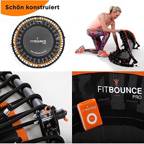 Mejor vendido Fit Bounce Pro II - Rebounder Mini Trampolín Silencioso con Cuerda Elástica Aparato para Ejercicio Cardiovascular Salto de. Incluye DVD y bolsa de almacenamiento.