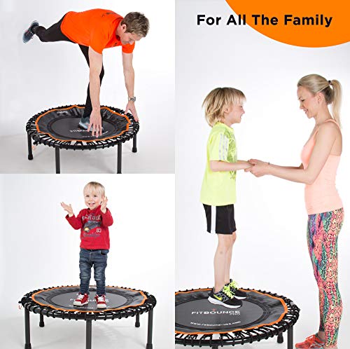 Mejor vendido Fit Bounce Pro II - Rebounder Mini Trampolín Silencioso con Cuerda Elástica Aparato para Ejercicio Cardiovascular Salto de. Incluye DVD y bolsa de almacenamiento.