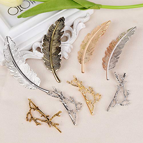 MEJOSER 8 Horquillas Pelo Mujer Clips Pasadores Pinzas Adornos Accesorios Cabello Dorado Plata Bronce