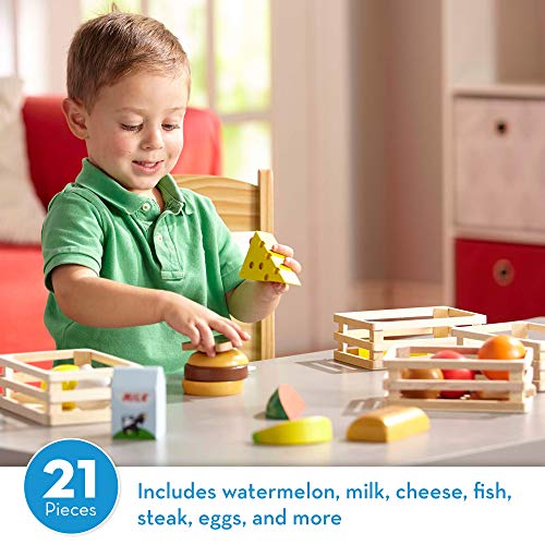 Melissa & Doug Groups Wooden Play Food Comida de Juego de Madera, Multicolor, 3+ (271)