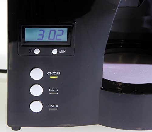 Melitta Optima Timer 1008-01, Cafetera de Goteo con Función Temporizador, Jarra de Vidrio, Programa Descalcificación, Programable, Negro