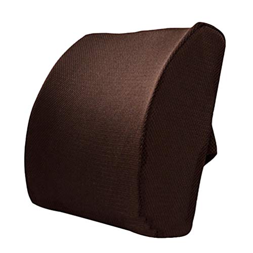 Mengmiao Cojín Lumbar de Apoyo Silla Oficin Respaldo Cojín Coche Apoyo Lumbar Almohada Alivio del Fatiga (Café#4(Gel), 34 * 32 * 12 cm)