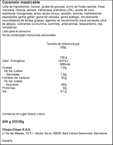 Mentos Frutas Rainbow, Caramelo Masticable con Zumo de Frutas - 20 unidades de 38 gr. (Total 760 gr.)