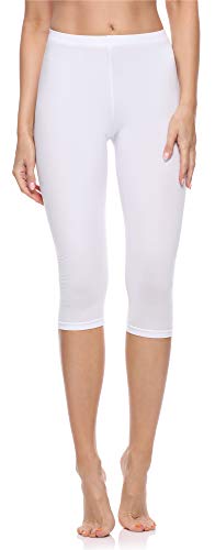 Merry Style Leggins 3/4 Mallas Deportivas Mujer MS10-199 (Blanco, XS)