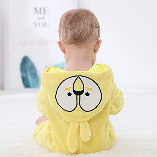 MICHLEY Disfraz Animal Bebe niño y niña Body Pijama Ropa, Amarillo 19 a 24 Meses