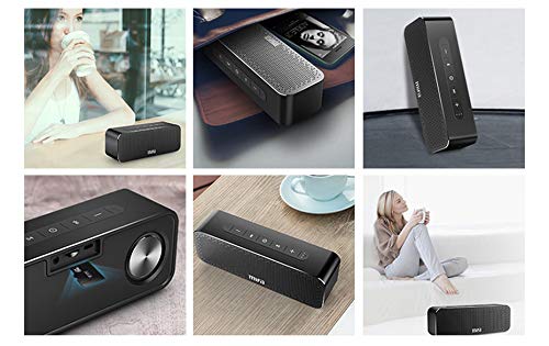 MIFA SoundBox Altavoz Portátil Bluetooth 30W Todo en Aluminio Subgrave Potente, 4000mAh de Litio Recargable, Tecnología TWS y DSP Sonido Stereo & Bass, Tarjeta de microSD, AUX-IN (Negro)