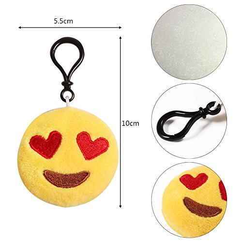 Mini Emoji Llavero, 35 Pack Emoticon Llavero Felpa Peluche Emoji encantadora almohada para la decoración de bolsos mochilas y Llaves Regalitos para niños cumpleaños Colgante de decoración para Coche