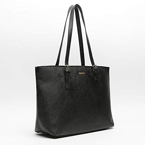 MISAKO - Bolso ASIAN Shopping 15x45x29 cm Símil Piel Negro | Bolso Tote MSK - Bolso de Mujer Grande