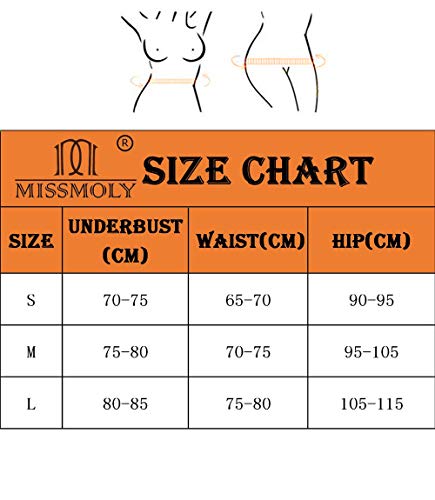 MISS MOLY Combinación Moldeadora Braguitas Moldeadoras Faja Falda Shapewear Moldeador Antideslizante Under Bust Control Dress Vestido Moldeador Corporal sin Costuras