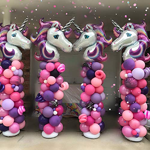 MMTX Decoraciones de Fiesta de Unicornio, con 2pcs Enorme Globo de Unicornio, Feliz Cumpleaños Ballon Banner, para niña Pequeña Fiesta de Cumpleaños de Dama de niño, Boda (Unicornio)