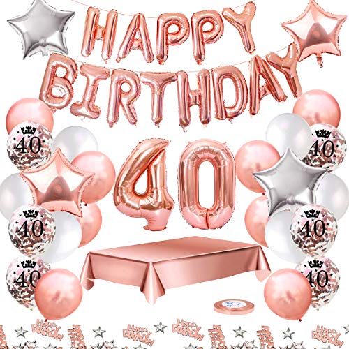  40 decoraciones de fiesta de cumpleaños de fútbol, suministros  de fiesta temática deportiva para niños, incluyendo globos de látex y papel  de aluminio, pancartas de feliz cumpleaños y adornos para tartas 