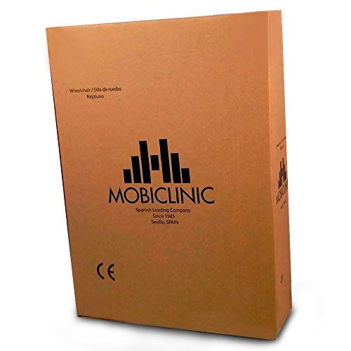 Mobiclinic, Neptuno, Silla de ruedas de tránsito, para minusválidos y ancianos, plegable, aluminio, freno en manetas, reposapiés plegables, reposabrazos abatibles, ligera, cinturón seguridad, rojo