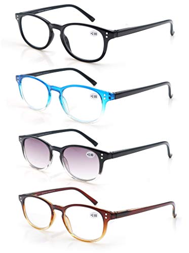 MODFANS Un Pack de 4 Gafas de Lectura 1.0/Gafas para Presbicia Hombre Mujer,Buena Vision Ligeras Comodas,Vista de Cerca/Vista Cansada