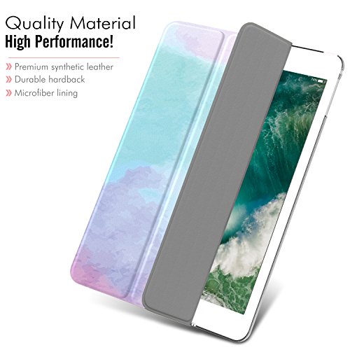 MoKo Funda para 2018/2017 iPad 9.7 6th/5th Generation - Ultra Slim Función de Soporte Protectora Plegable Smart Cover - Acuarela (Auto Sueño/Estela)