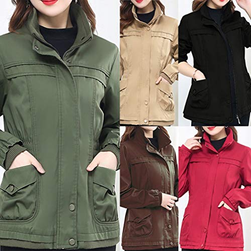 MOMOXI Chaqueta De Invierno para Mujer Casual Outwear Parka Cardigan Slim Coat Overcoat Invierno Abrigo Invierno Abrigos con Estampado Floral Bolsillos con Capucha Vintage de Gran TamañO