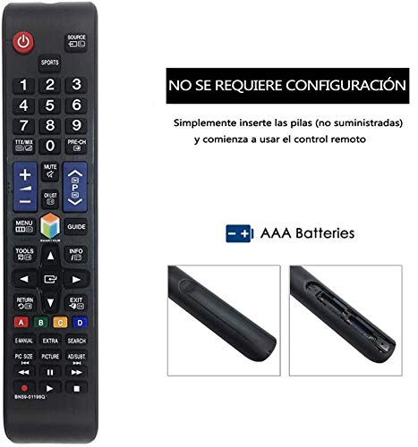 MOONN Nuevo Reemplazo Samsung BN59-01198Q Mando a Distancia Ajuste para LG LCD LED TV/Smart TV, No Requiere configuración para Samsung TV Mando a Distancia