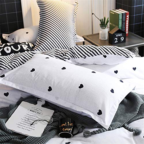 Morbuy Juego de Ropa de Cama de 4 Piezas, Estilo de impresión, Incluye una Funda de Edredón, una Sábana + Dos Fundas de Almohada Polyester