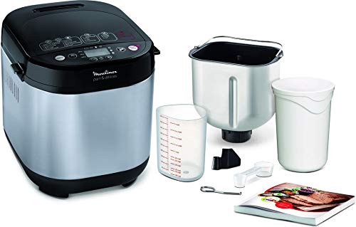 Moulinex Pain & Délices OW240E30 - Panificadora 1 kg, función yogur, pan sin gluten, pan casero, 20 programas automáticos, temporizador de 15 h, función mantenimiento de 1 h, libro de recetas incluido