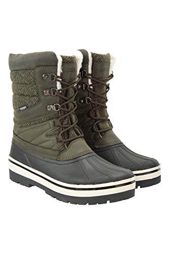 Mountain Warehouse Botas de Nieve Andorra Extreme para Mujer - Testadas térmicamente, Alta tracción, Borde de Pelo sintético - para Senderismo y esquí Caqui Talla Zapatos Mujer 39 EU