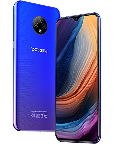 Moviles Libres, DOOGEE X95 Smartphone Libre 2020, 6.52 Pulgadas 19.5:9 HD+ Pantalla 4G Telefonos, 4350mAh, 13MP+2MP+2MP+5MP, Android 10.0 Smartphone, 16GB ROM,128GB SD, Dual SIM Face ID, Azul