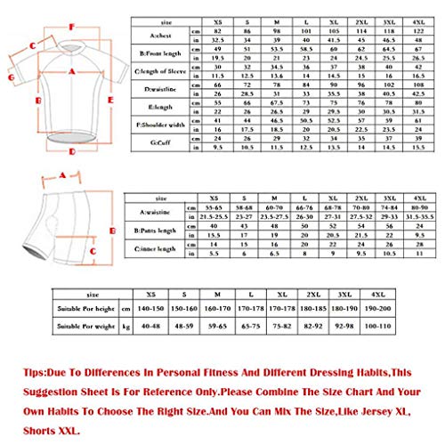 Moxilyn Ropa de Ciclismo para Hombre Traje de Bicicleta Conjunto de Verano Top + Bib Shorts Acolchados, Almohadilla de Asiento de Gel 9D para Montar En Bicicleta Conjunto Cómodo y De Secado Rápido