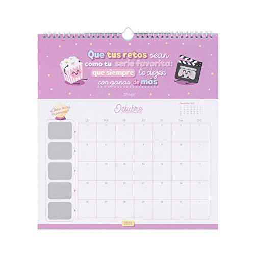 Mr. Wonderful WOA09847ES, Calendario de Pared 2020, Talla Única, Azul