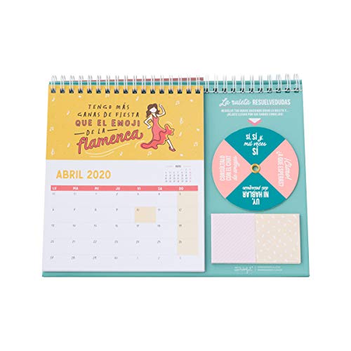 Mr. Wonderful WOA09851ES, Calendario de Sobremesa 2020, Talla Única, Multicolor