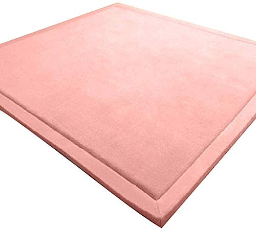 MSM Terciopelo De Coral Jugar Arrastrándose Estera,Estera De Yoga Almohadillas De Ejercicio,Espesar Guardería Bebé Bebé Niños Niños No-resbalón Alfombras Rosado 100x200cm/39x79inch