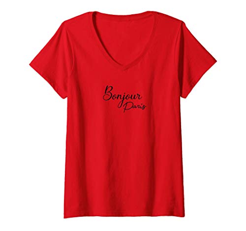 Mujer C'est la vie 1990 Paris T-shirt Camiseta Cuello V